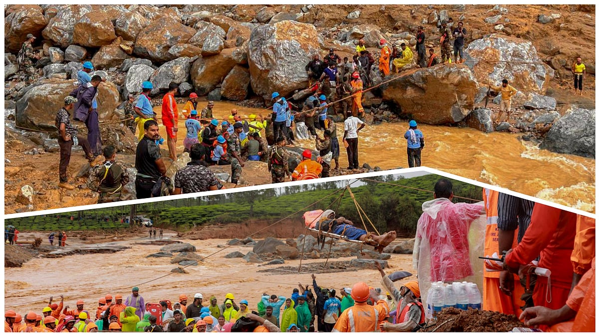 PTI : Rescue work in Kerala's Wayanad which was hit by landslides on July 30